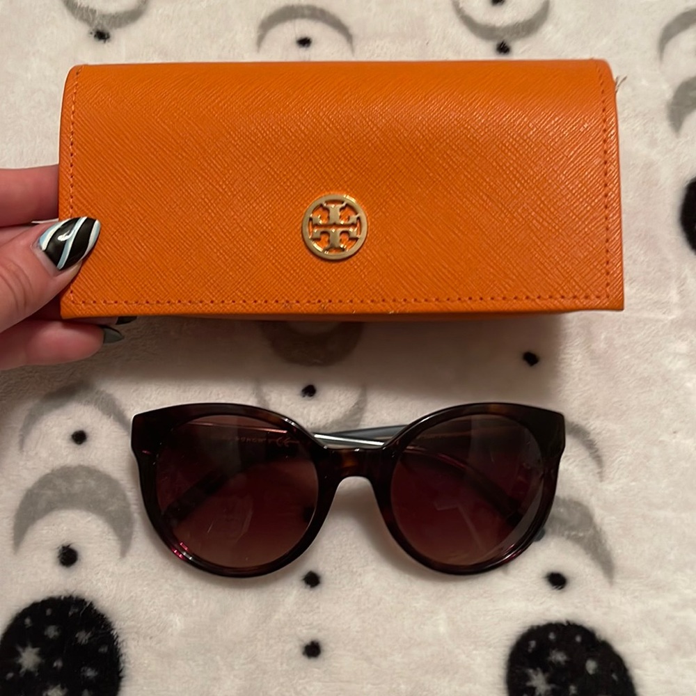 Tory Burch Cat eye tortieshell and blue sunglasses